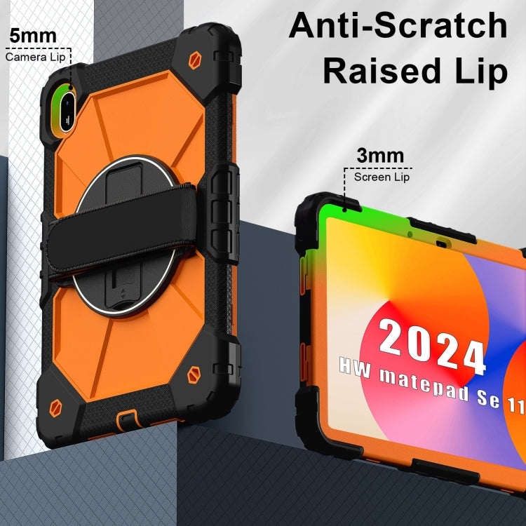 For Huawei MatePad SE 11 2024 Contrast Color Robot Silicone Hybrid PC Tablet Case(Black Orange) - free shipping - PMC TechLife - Order now!