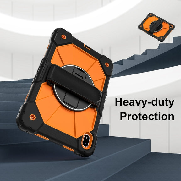 For Huawei MatePad SE 11 2024 Contrast Color Robot Silicone Hybrid PC Tablet Case(Black Orange)