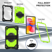 For Huawei MatePad SE 11 2024 Contrast Color Robot Silicone Hybrid PC Tablet Case(Black Yellow Green)