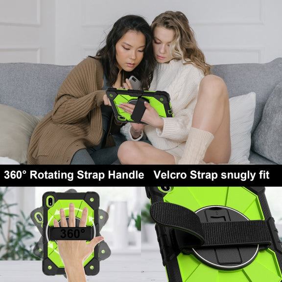 For Huawei MatePad SE 11 2024 Contrast Color Robot Silicone Hybrid PC Tablet Case(Black Yellow Green)