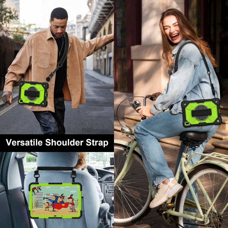 For Huawei MatePad SE 11 2024 Contrast Color Robot Silicone Hybrid PC Tablet Case(Black Yellow Green)