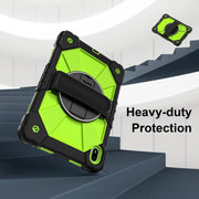 For Huawei MatePad SE 11 2024 Contrast Color Robot Silicone Hybrid PC Tablet Case(Black Yellow Green)
