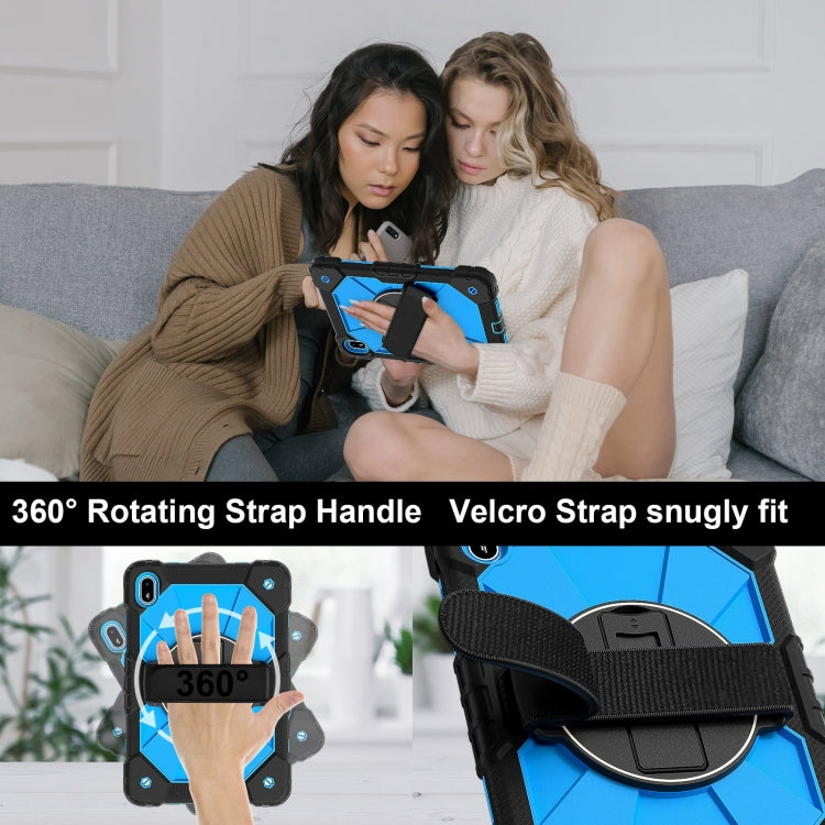 For Huawei MatePad SE 11 2024 Contrast Color Robot Silicone Hybrid PC Tablet Case(Black Blue)