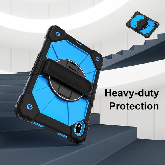 For Huawei MatePad SE 11 2024 Contrast Color Robot Silicone Hybrid PC Tablet Case(Black Blue)