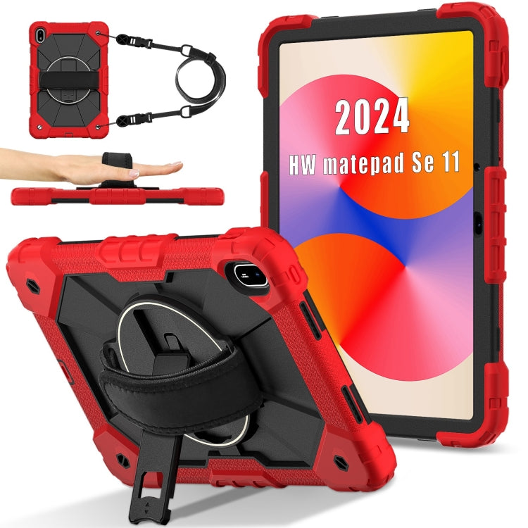 For Huawei MatePad SE 11 2024 Contrast Color Robot Silicone Hybrid PC Tablet Case(Red Black) - Huawei by PMC TechLife | Online Shopping South Africa | PMC TechLife | Buy Now Pay Later Mobicred