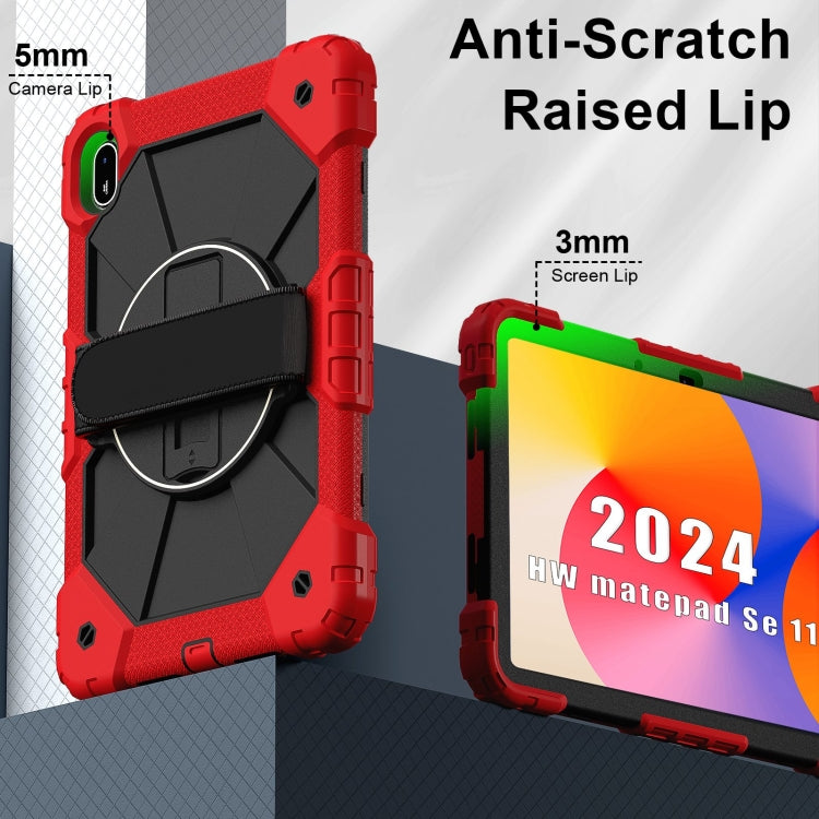 For Huawei MatePad SE 11 2024 Contrast Color Robot Silicone Hybrid PC Tablet Case(Red Black) - Huawei by PMC TechLife | Online Shopping South Africa | PMC TechLife | Buy Now Pay Later Mobicred
