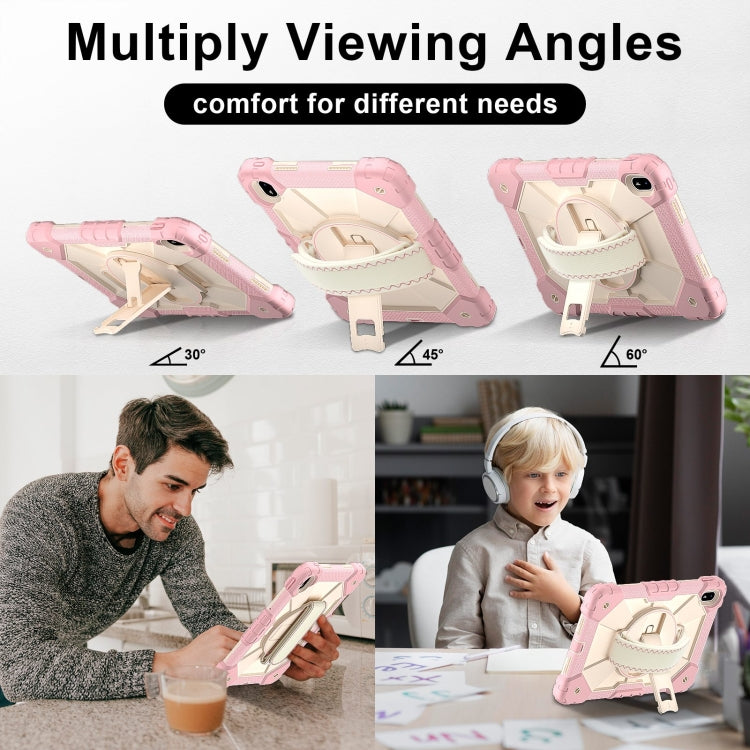 For Huawei MatePad SE 11 2024 Contrast Color Robot Silicone Hybrid PC Tablet Case(Rose Gold Beige) - Huawei by PMC TechLife | Online Shopping South Africa | PMC TechLife | Buy Now Pay Later Mobicred