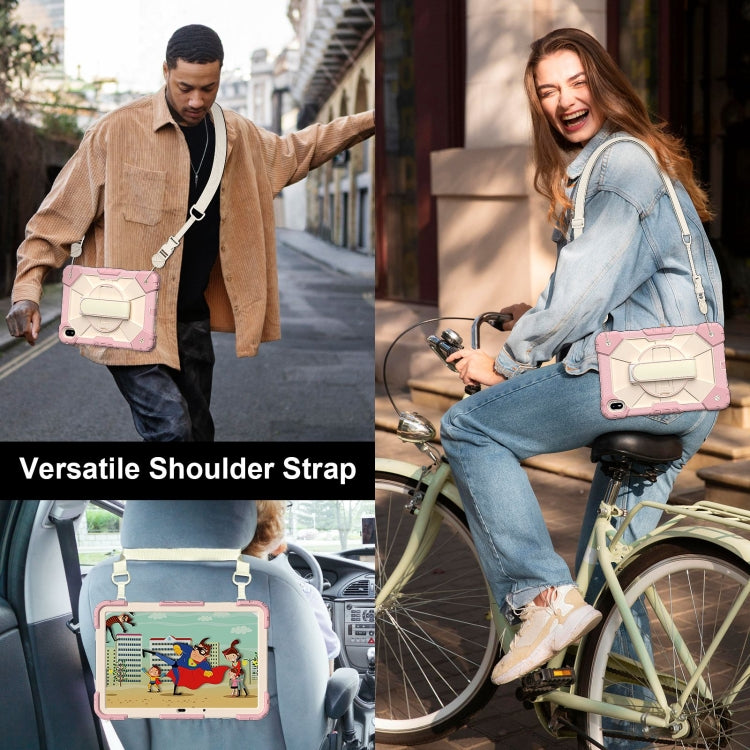 For Huawei MatePad SE 11 2024 Contrast Color Robot Silicone Hybrid PC Tablet Case(Rose Gold Beige) - Huawei by PMC TechLife | Online Shopping South Africa | PMC TechLife | Buy Now Pay Later Mobicred