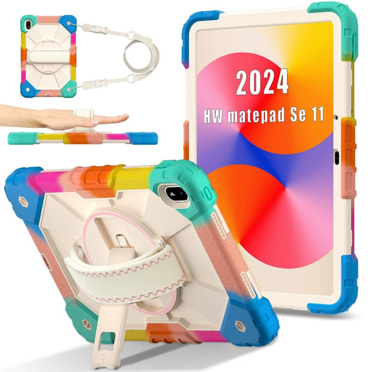 For Huawei MatePad SE 11 2024 Contrast Color Robot Silicone Hybrid PC Tablet Case(Colorful Blue) - Huawei by PMC Jewellery | Online Shopping South Africa | PMC Jewellery | Buy Now Pay Later Mobicred