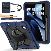 For Huawei MatePad Air 12 2024 Contrast Color Robot Silicone Hybrid PC Tablet Case(Navy Black)