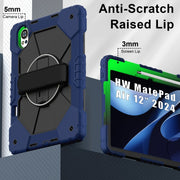 For Huawei MatePad Air 12 2024 Contrast Color Robot Silicone Hybrid PC Tablet Case(Navy Black)
