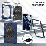 For Huawei MatePad Air 12 2024 Contrast Color Robot Silicone Hybrid PC Tablet Case(Navy Black)
