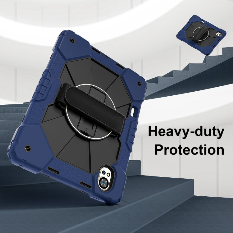 For Huawei MatePad Air 12 2024 Contrast Color Robot Silicone Hybrid PC Tablet Case(Navy Black)