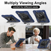 For Huawei MatePad Air 12 2024 Contrast Color Robot Silicone Hybrid PC Tablet Case(Navy Black)
