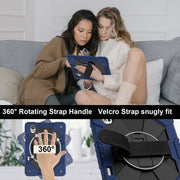 For Huawei MatePad Air 12 2024 Contrast Color Robot Silicone Hybrid PC Tablet Case(Navy Black)