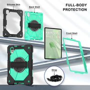 For Huawei MatePad Air 12 2024 Contrast Color Robot Silicone Hybrid PC Tablet Case(Black Mint Green)