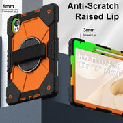 For Huawei MatePad Air 12 2024 Contrast Color Robot Silicone Hybrid PC Tablet Case(Black Orange)