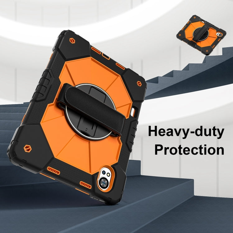 For Huawei MatePad Air 12 2024 Contrast Color Robot Silicone Hybrid PC Tablet Case(Black Orange) - Huawei by PMC TechLife | Online Shopping South Africa | PMC TechLife | Buy Now Pay Later Mobicred