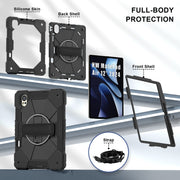 For Huawei MatePad Air 12 2024 Contrast Color Robot Silicone Hybrid PC Tablet Case(Black)
