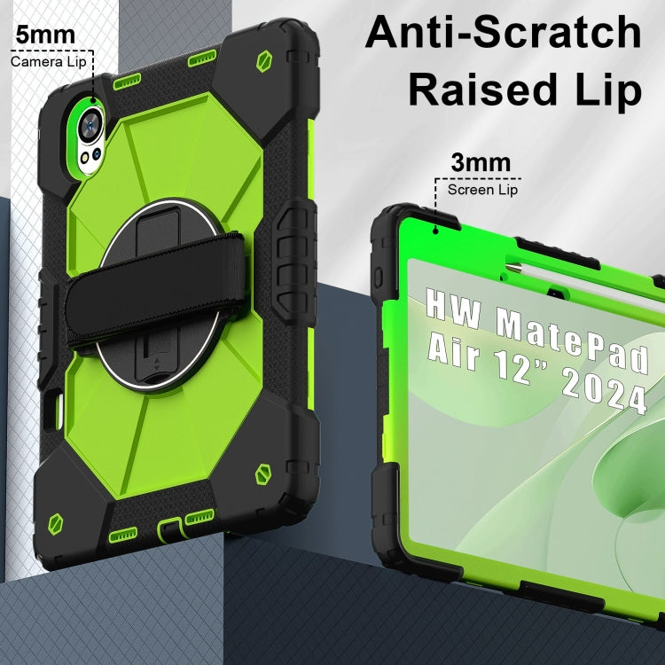 For Huawei MatePad Air 12 2024 Contrast Color Robot Silicone Hybrid PC Tablet Case(Black Yellow Green)