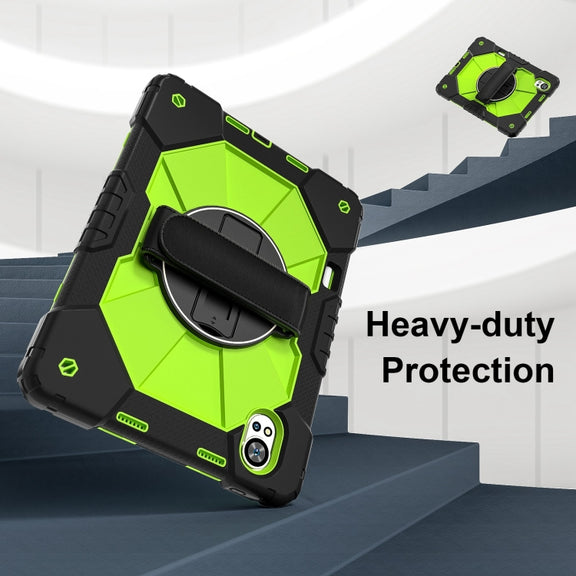 For Huawei MatePad Air 12 2024 Contrast Color Robot Silicone Hybrid PC Tablet Case(Black Yellow Green)