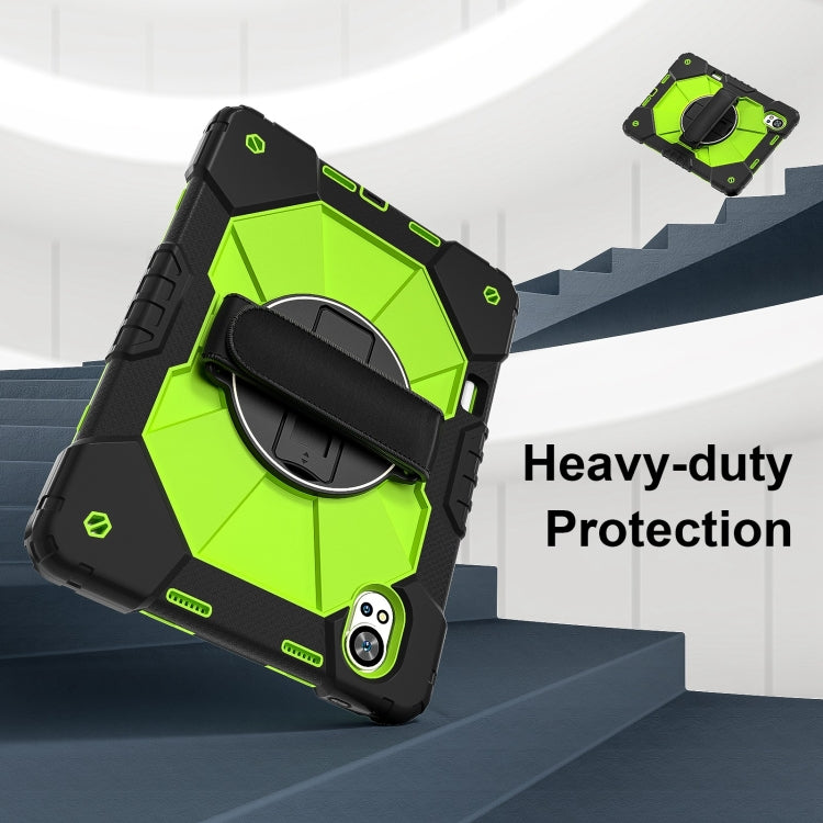For Huawei MatePad Air 12 2024 Contrast Color Robot Silicone Hybrid PC Tablet Case(Black Yellow Green)