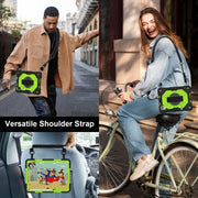 For Huawei MatePad Air 12 2024 Contrast Color Robot Silicone Hybrid PC Tablet Case(Black Yellow Green)