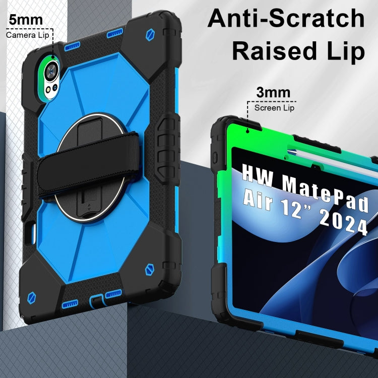 For Huawei MatePad Air 12 2024 Contrast Color Robot Silicone Hybrid PC Tablet Case(Black Blue) - Huawei by PMC TechLife | Online Shopping South Africa | PMC TechLife | Buy Now Pay Later Mobicred