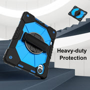 For Huawei MatePad Air 12 2024 Contrast Color Robot Silicone Hybrid PC Tablet Case(Black Blue)