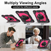 For Huawei MatePad Air 12 2024 Contrast Color Robot Silicone Hybrid PC Tablet Case(Black Rose Red)