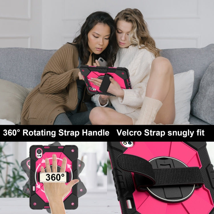 For Huawei MatePad Air 12 2024 Contrast Color Robot Silicone Hybrid PC Tablet Case(Black Rose Red) - Huawei by PMC TechLife | Online Shopping South Africa | PMC TechLife | Buy Now Pay Later Mobicred