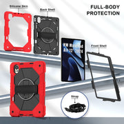 For Huawei MatePad Air 12 2024 Contrast Color Robot Silicone Hybrid PC Tablet Case(Red Black)