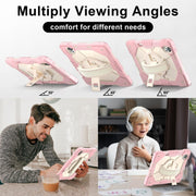For Huawei MatePad Air 12 2024 Contrast Color Robot Silicone Hybrid PC Tablet Case(Rose Gold Beige)