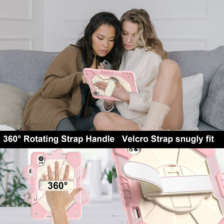 For Huawei MatePad Air 12 2024 Contrast Color Robot Silicone Hybrid PC Tablet Case(Rose Gold Beige) - free shipping - PMC TechLife - Order now!