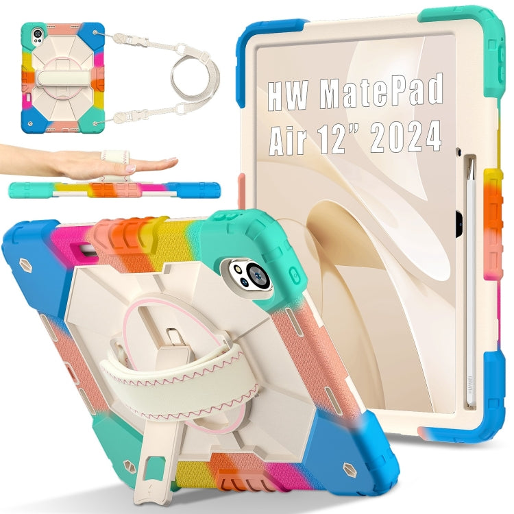 For Huawei MatePad Air 12 2024 Contrast Color Robot Silicone Hybrid PC Tablet Case(Colorful Blue) - Huawei by PMC TechLife | Online Shopping South Africa | PMC TechLife | Buy Now Pay Later Mobicred