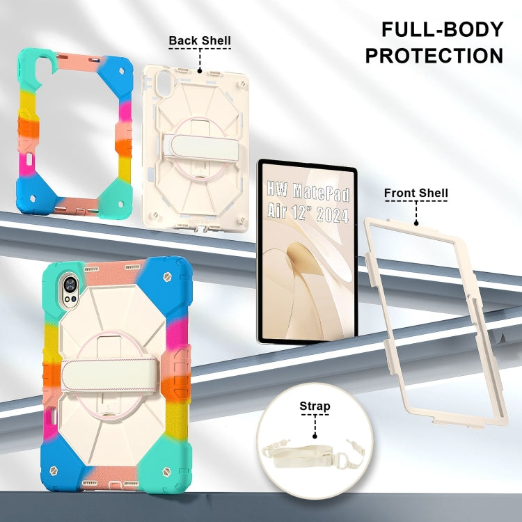 For Huawei MatePad Air 12 2024 Contrast Color Robot Silicone Hybrid PC Tablet Case(Colorful Blue) - Huawei by PMC TechLife | Online Shopping South Africa | PMC TechLife | Buy Now Pay Later Mobicred