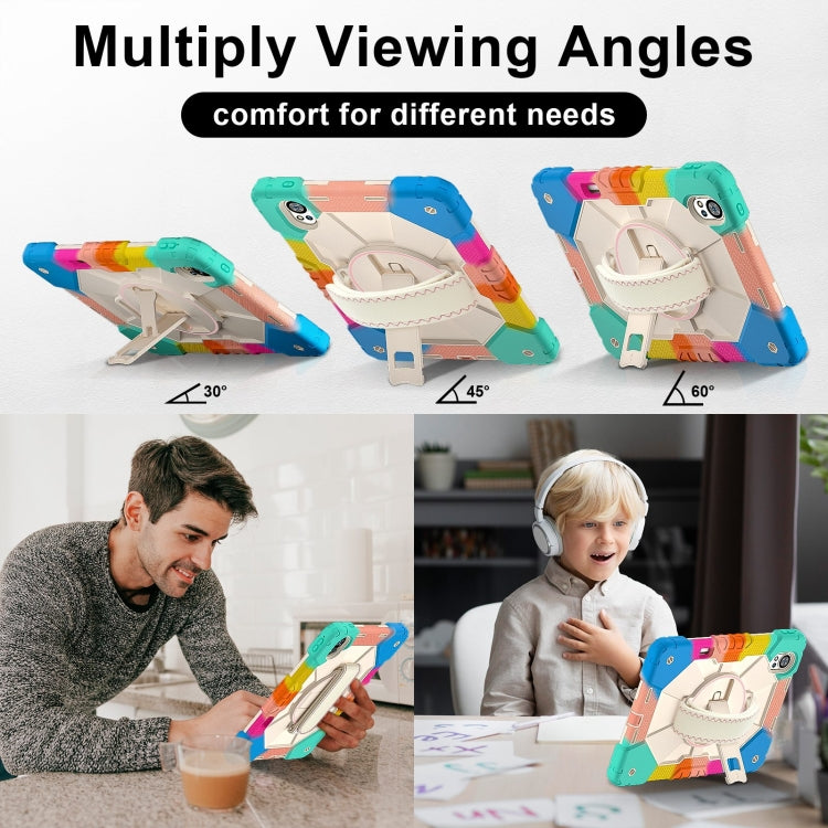 For Huawei MatePad Air 12 2024 Contrast Color Robot Silicone Hybrid PC Tablet Case(Colorful Blue) - Huawei by PMC TechLife | Online Shopping South Africa | PMC TechLife | Buy Now Pay Later Mobicred