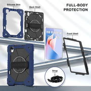 For Huawei MatePad 11.5 S Contrast Color Robot Silicone Hybrid PC Tablet Case(Navy Black)