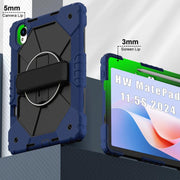 For Huawei MatePad 11.5 S Contrast Color Robot Silicone Hybrid PC Tablet Case(Navy Black)