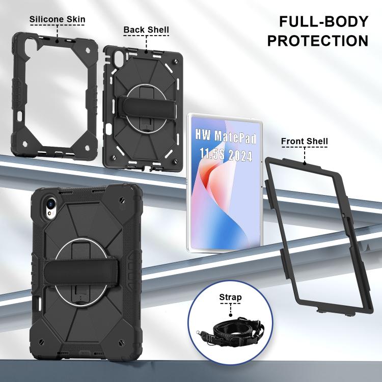 For Huawei MatePad 11.5 S Contrast Color Robot Silicone Hybrid PC Tablet Case(Black) - free shipping - PMC TechLife - Order now!