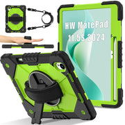 For Huawei MatePad 11.5 S Contrast Color Robot Silicone Hybrid PC Tablet Case(Black Yellow Green)