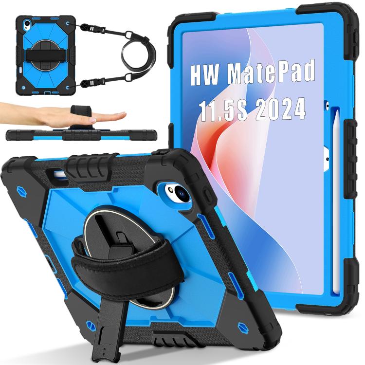 For Huawei MatePad 11.5 S Contrast Color Robot Silicone Hybrid PC Tablet Case(Black Blue) - free shipping - PMC TechLife - Order now!