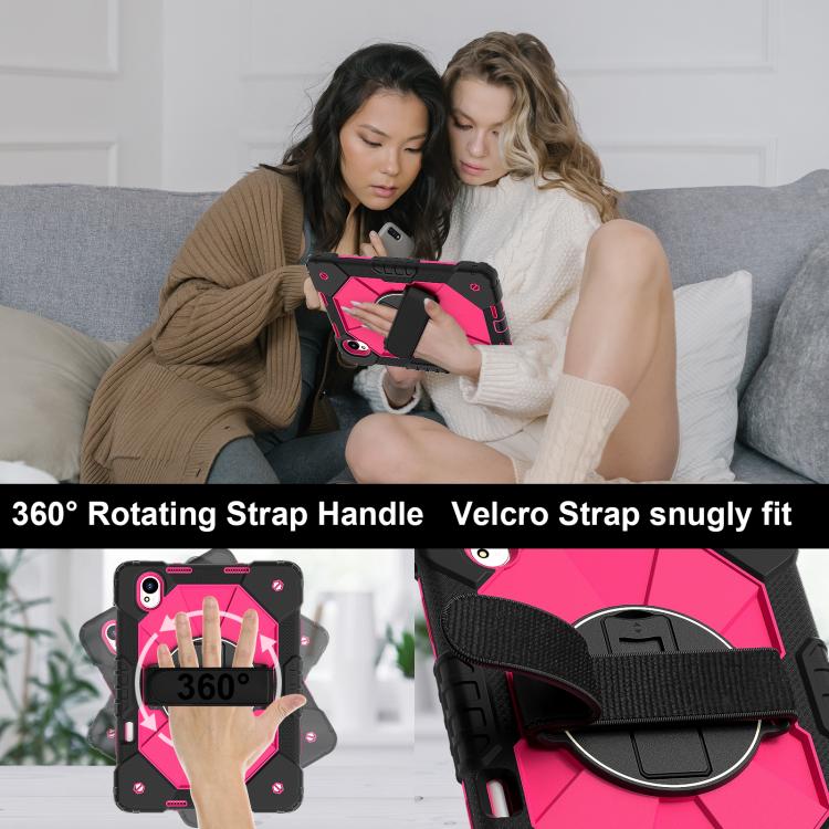 For Huawei MatePad 11.5 S Contrast Color Robot Silicone Hybrid PC Tablet Case(Black Rose Red) - free shipping - PMC TechLife - Order now!