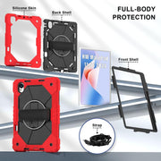 For Huawei MatePad 11.5 S Contrast Color Robot Silicone Hybrid PC Tablet Case(Red Black)