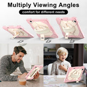 For Huawei MatePad 11.5 S Contrast Color Robot Silicone Hybrid PC Tablet Case(Rose Gold Beige)