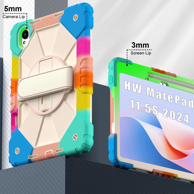 For Huawei MatePad 11.5 S Contrast Color Robot Silicone Hybrid PC Tablet Case(Colorful Blue) - Huawei by PMC TechLife | Online Shopping South Africa | PMC TechLife | Buy Now Pay Later Mobicred