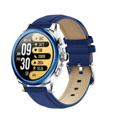 KC83 1.43 inch 1ATM Water-resistant Smart Watch, Support Sedentary Reminder / Sleep Monitoring(Silver Steel Strap + Blue Leather Strap)