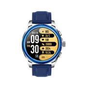 KC83 1.43 inch 1ATM Water-resistant Smart Watch, Support Sedentary Reminder / Sleep Monitoring(Silver Steel Strap + Blue Leather Strap)