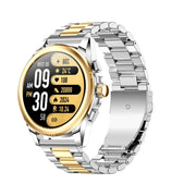 KC83 1.43 inch 1ATM Water-resistant Smart Watch, Support Sedentary Reminder / Sleep Monitoring(Gold Steel Strap + Brown Leather Strap)