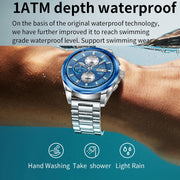 KC83 1.43 inch 1ATM Water-resistant Smart Watch, Support Sedentary Reminder / Sleep Monitoring(Silver Steel Strap + Blue Leather Strap)